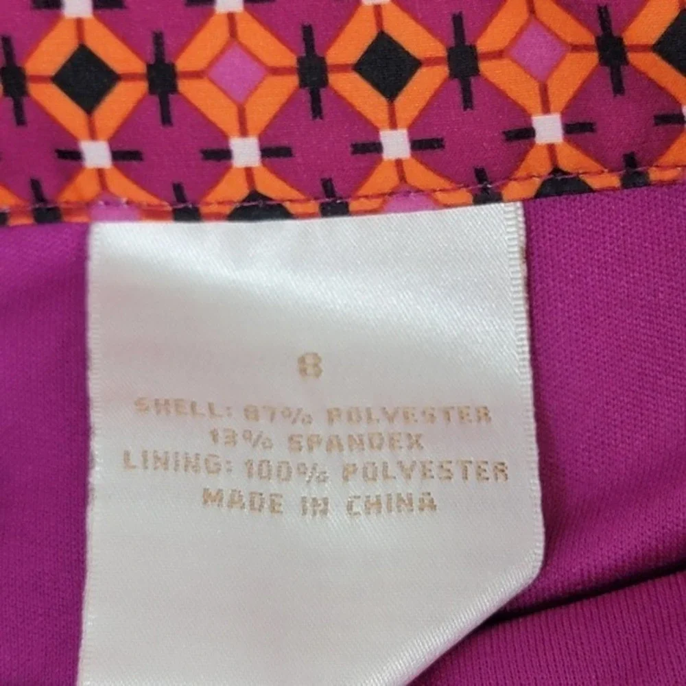 EP Pro Golf Skort Size 8 Pink Orange Geometric Print Tennis Skirt Athleisure‎